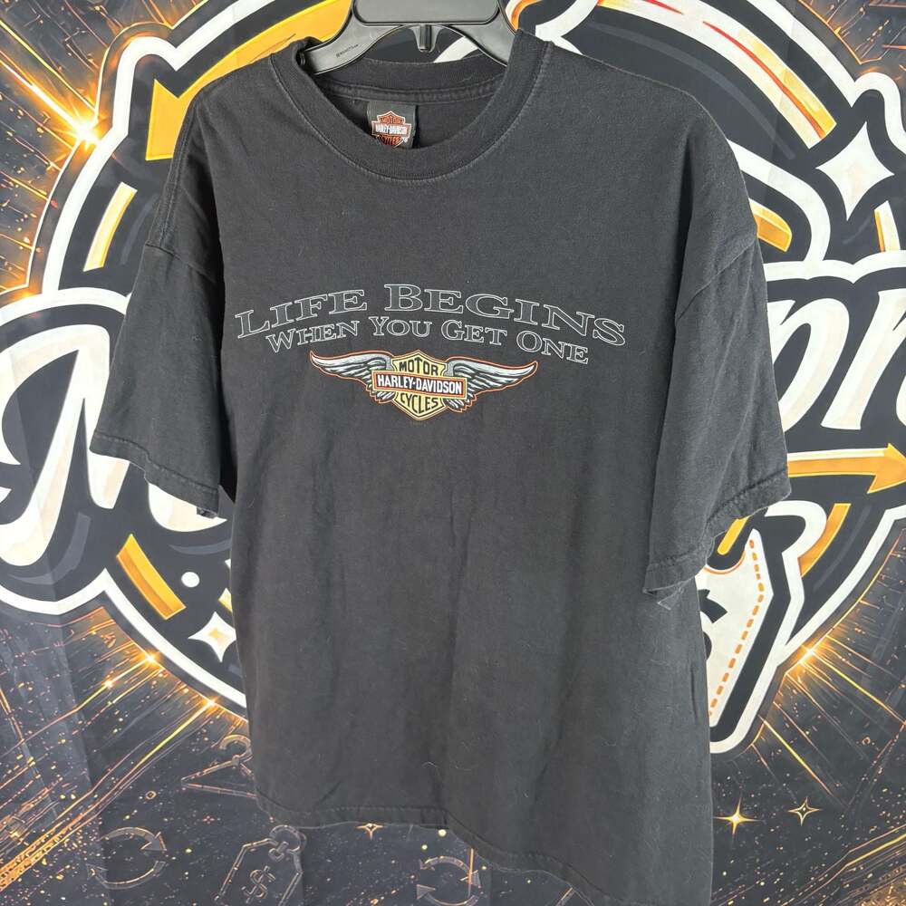 Harley-Davidson Life Begins When You Get One Twin Cities T-Shirt - Black XL